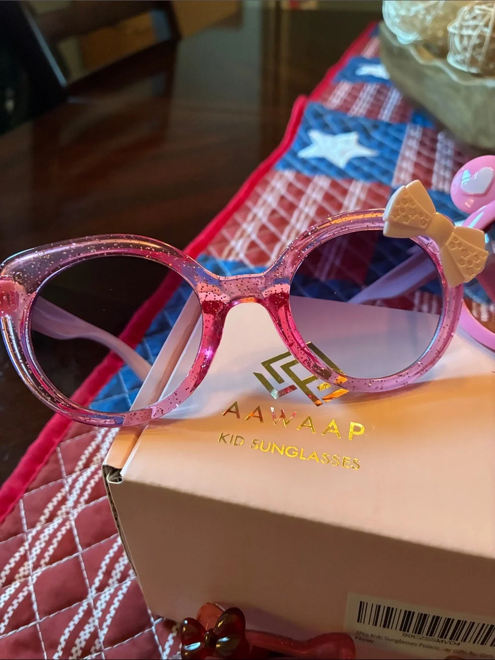 Pink Bow & Heart Kids Sunglasses — Cute Pink Frames with UV Lenses